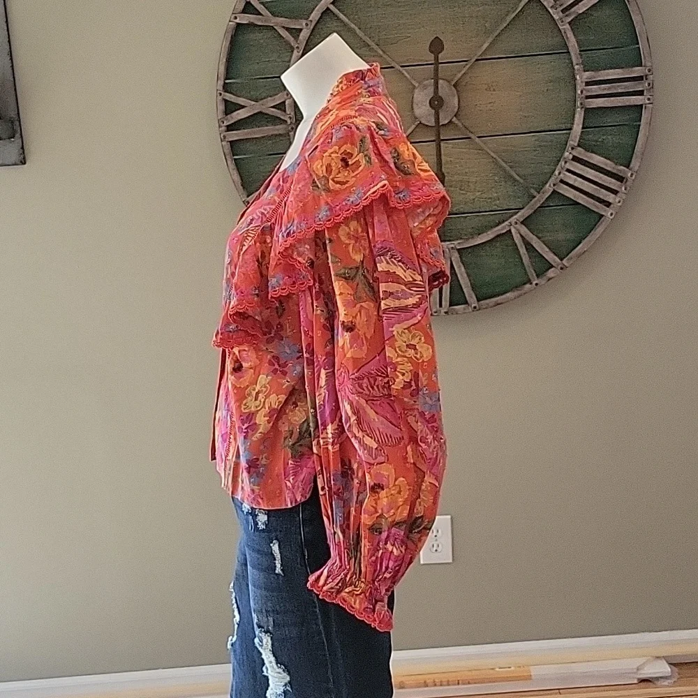 Farm Rio Red Spring Bananas Blouse